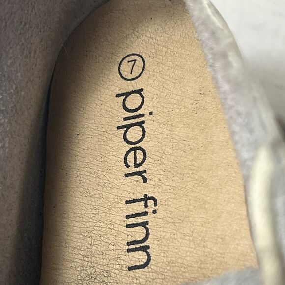 Piper Finn Little Kids Infants 7 Soft Leather White Cross Print Moccasin Lace Up - Picture 12 of 13